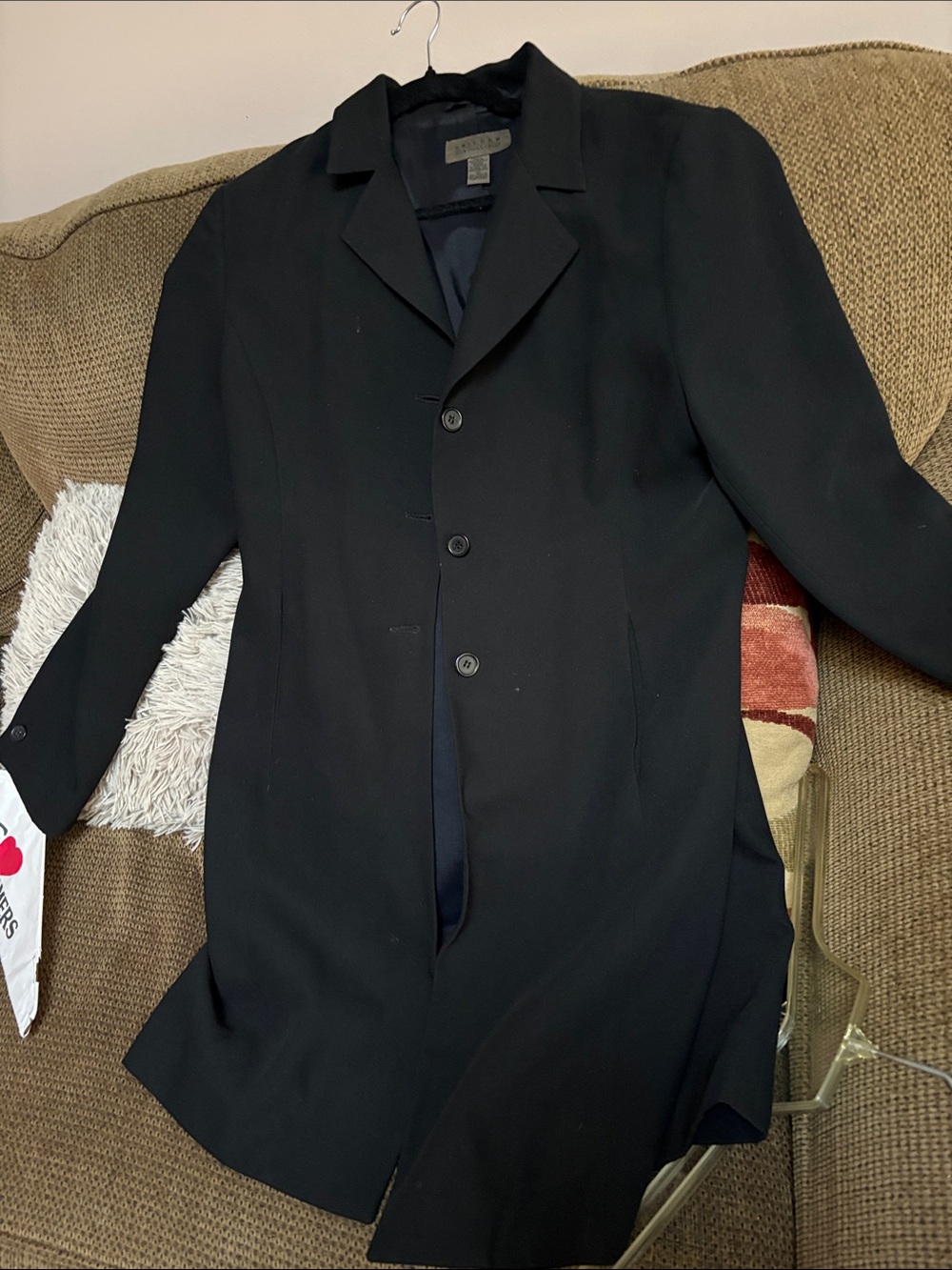 women’s beautiful black three-quarter length blazer jacket
